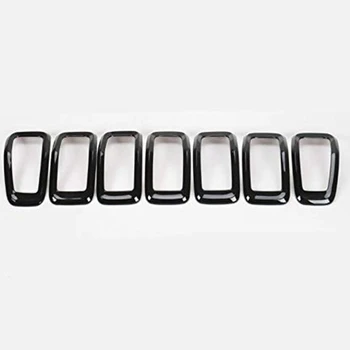 

Front Grille Cover Inserts for 2014- Jeep Cherokee Black Grill Frame Trim Kit Rings 7pcs