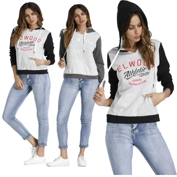 

Women Fall Winter Long Sleeve Hooded Tops Letter Printed Hoodies Sweatshirts Casual Sport Versatile Hoodie Top