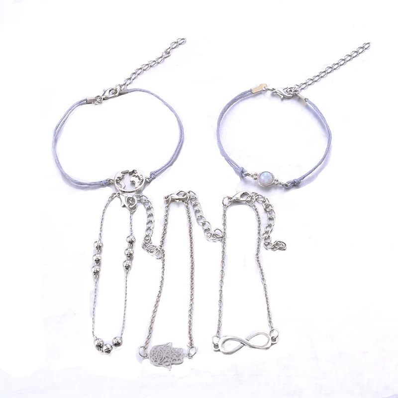 5 шт./компл. модные браслеты дружбы наборы Подарки для женщин бесконечность полые