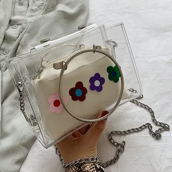 

Fashion Women’s Solid Color Transparent Jelly Chain Shoulder Bag Messenger Bag