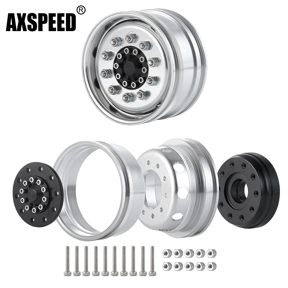 AXSPEED металлический Алюминий сплав ступицы переднего колеса обода для 1/14 Tamiya по