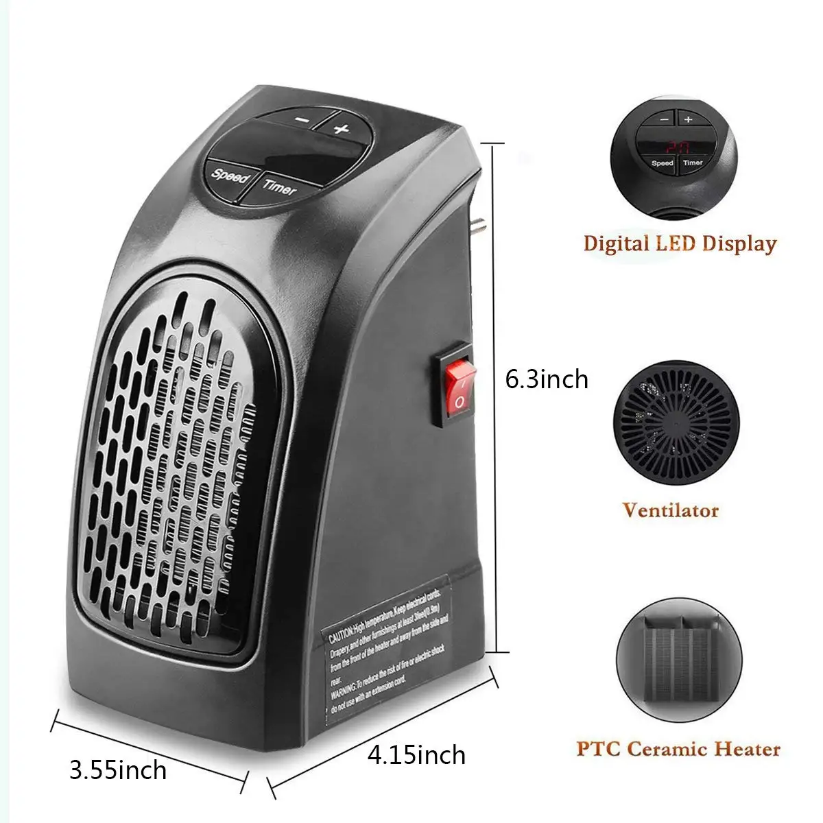 Kopen Mini Plug in LED Elektrische Kachel Draagbare Verwarming Warme Lucht Fan Handig Heater voor Office Home Desktop