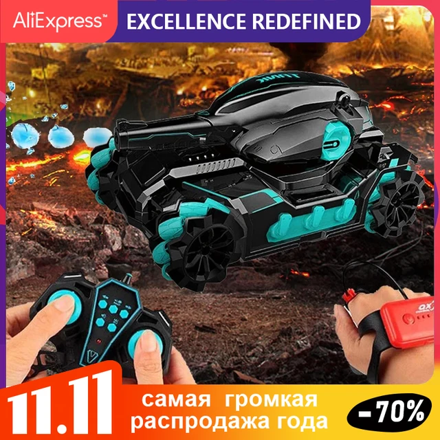 Water Bomb RC Tank W/ Light & Music Shoots Toys For Boys 2.4 G Tracked Vehicle Remote Control War Tanks Tanques De Radiocontrol 5