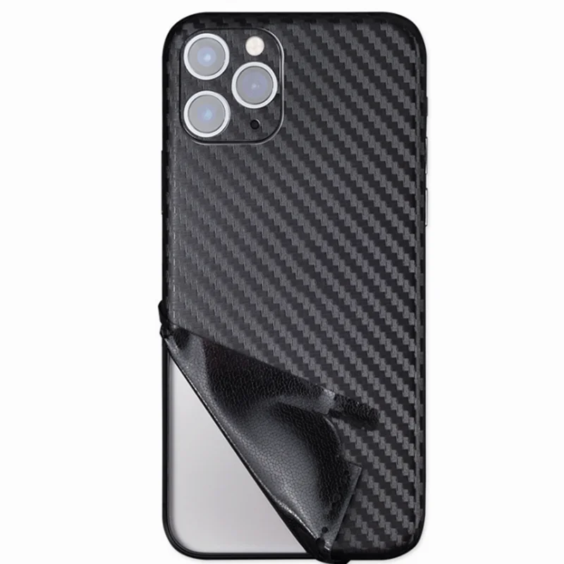 Black Углеродное волокно 3D полное покрытие для iPhone Кожа Наклейка защитный чехол для мобильного телефона для iPhone 11 Pro MAX 6 6s 7 8 Plus X XR XS - Цвет: Black