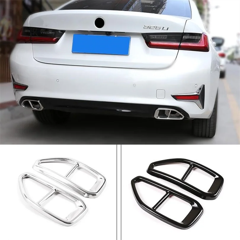 For BMW 3 series G20 2019-21 Stainless steel 2 to 4 holes Car Rear Exhaust Tail Pipe Cover Trim Muffler High Quality Accessories
