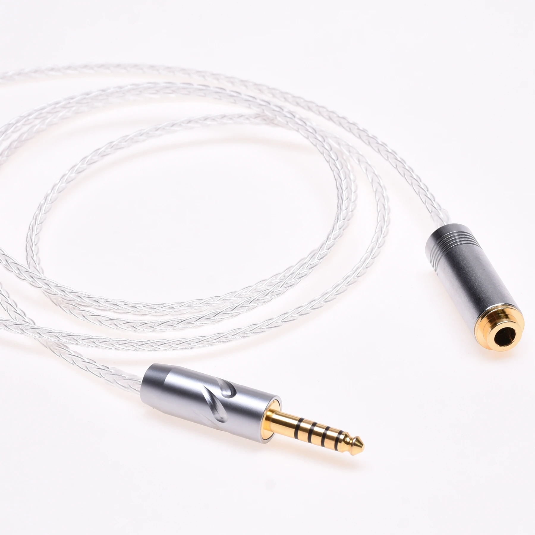 Prata Chapeado Cabo 4.4 mm Macho para 4.4 mm Fêmea Balanceado Fone de Ouvido Cabo de Extensão para Sony Nw-wm1z 1a Mdr-z1r Ta-zh1es Pha2 - Image 4