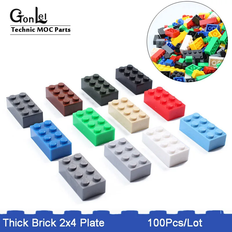 Lego Lot of 100 New Black Plates 2 x 2 Dot Building Blocks Parts