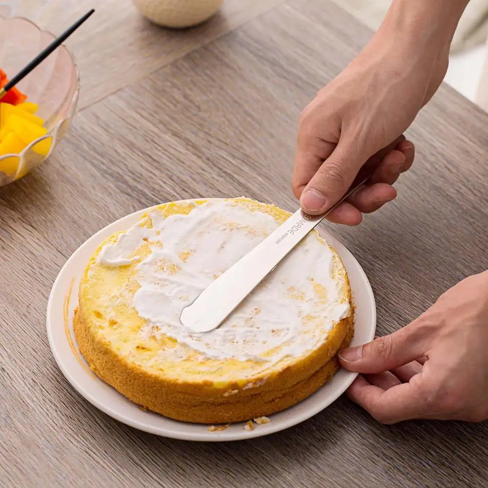  1PC Large Stainless Steel Cream Spatula Baking High Temperature Resistance Scraper Cake Small Tools