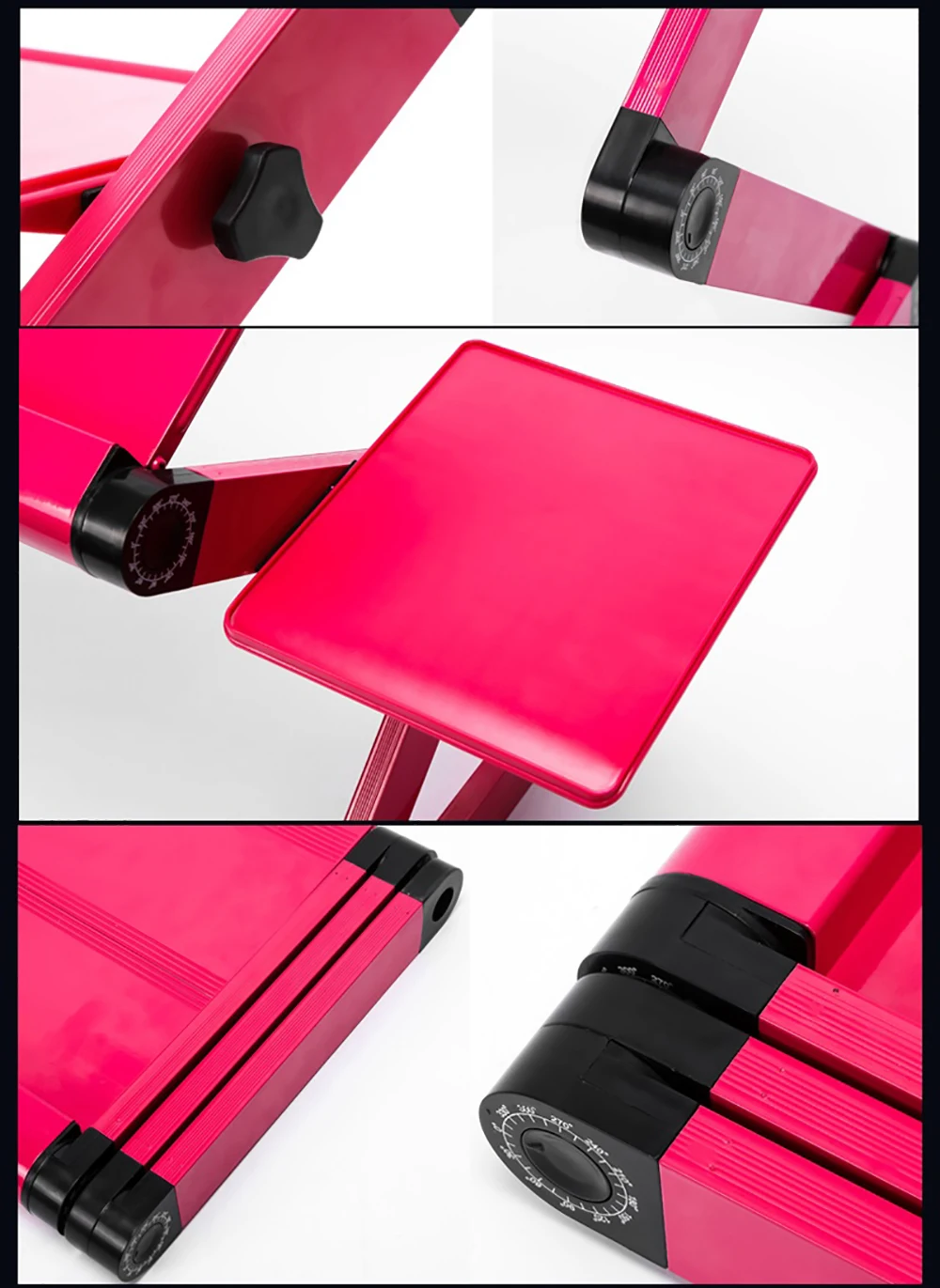 Настольная подставка для ноутбука портативный мобильный ноутбук стоящий стол с ковриком для мыши полностью эргономичное крепление для ноутбука ультра-светильник черный алюминий