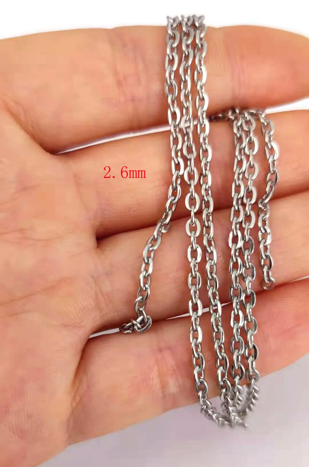 hzew 50pcs 2.6mm*55cm chain three colors Iron chain for women man