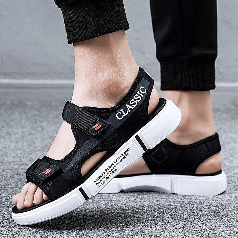 

Viet Nam 2019 New Style Korean-style Outdoor Fashion Fashion Sandals Anti-slip Soft-Sole-Style Velcro