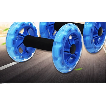 

2pcs Fitness Abdominal Slimming Exercises Mute Double Push Up Waist Gym Equipment Trainer Home Wheel Roller With Pad