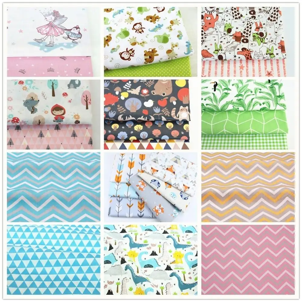 

DIY100x160cm Pattern Cotton Twill Embroidered Fabric Bundle Sewing Quilting Crafts for made Sheet Pillowcase Curtain Table cloth