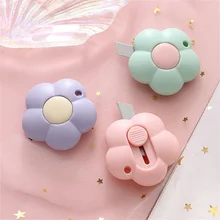 

Cute Flower Utility Knife Kawaii Mini Box Opener Portable Paper Cutter Express Box Knife Handmade Tools Office Accessories
