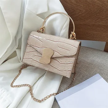 

Summer texture handbag 2020 new retro chain shoulder bag French niche crocodile pattern messenger bag