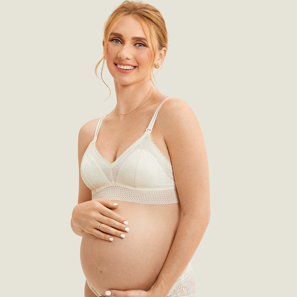 MOMANDA Lace Breastfeeding Maternity Nursing Bra For Pregnant