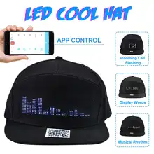 Bluetooth APP управление DIY шаблон светодиодный свет вспышка бейсбольная кепка Модное Освещение светящиеся шляпы Клубные вечерние концертные путешествия матч Кепка