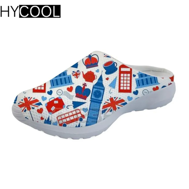 Hycool/спортивные женские сандалии; мультяшный милый узор с изображением сиделки; пляжная обувь; коллекция года; уличные спортивные тапочки для девочек; сетчатые кроссовки на плоской подошве - Цвет: RC0085CA