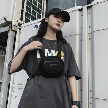 

New Functional Tactical Chest Rig Bag For Unisex Fashion Bullet Hip Hop Vest Streetwear Bag Waist Pack Women Canvas Chest Bags