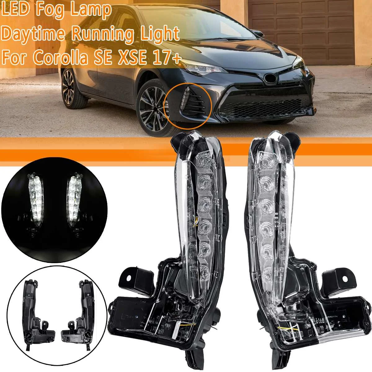 

1PCS/2PCS #81482-02670 Front Left Right Bumper LED Fog Lamp DRL Daytime Running Light For Corolla for SE XSE 2017 2018 2019+