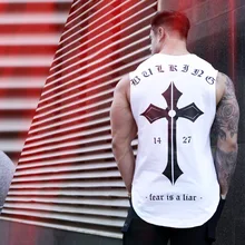 Muscle Gym Brothers Летний фитнес мужской жилет короткий рукав вырез лодочкой жилет из чистого хлопка свободное облегание бег спортивный жилет