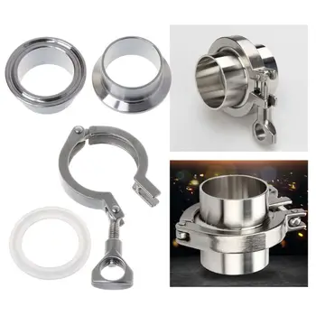 

Stainless Steel Tri-clamp SUS304 Sanitary Pipe Weld Ferrule Silicone Gasket Set Y4QC