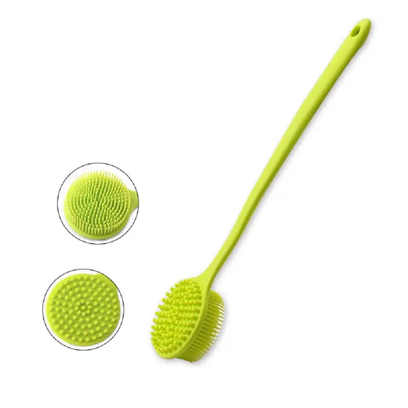 Silicone Long Handle Soft SPA Shower Brush Cleaner For Body Bathroom