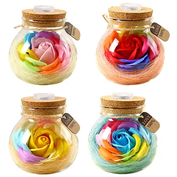

Rose Flower Luminous Bottle Creative Ornament for Gilrfriend's Valentine's Day Birthday Gift