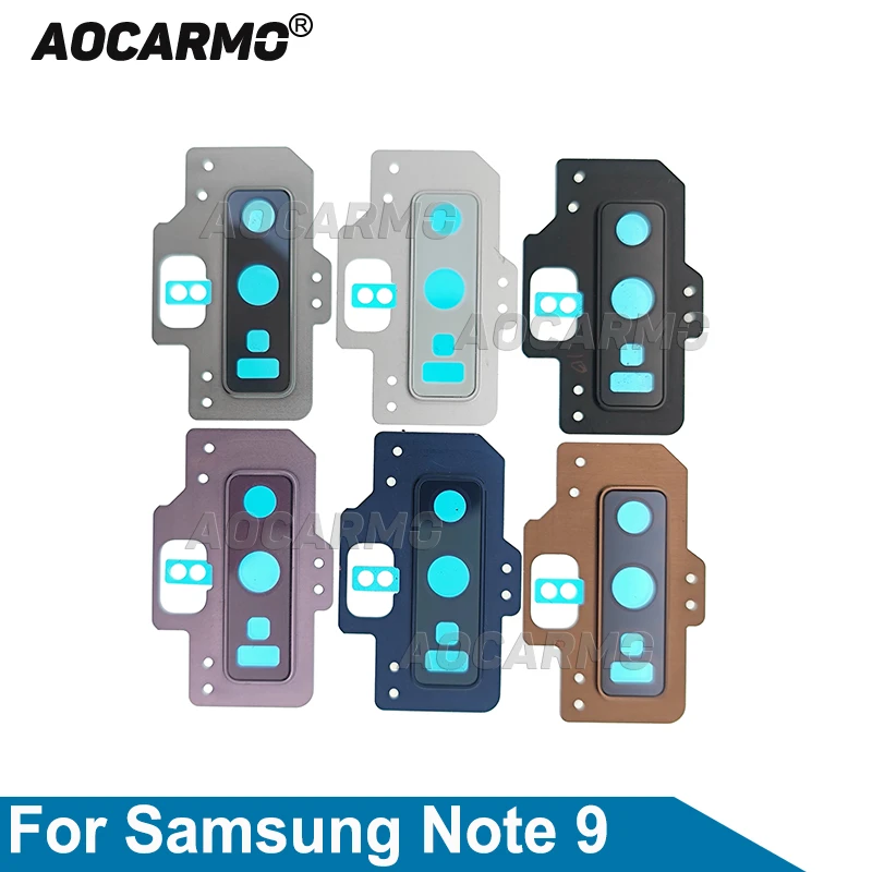 Aocarmo For Samsung Galaxy Note 9 Note9 Rear Back Camera Lens Glass Ring Cover With Frame 6.4" Replacement