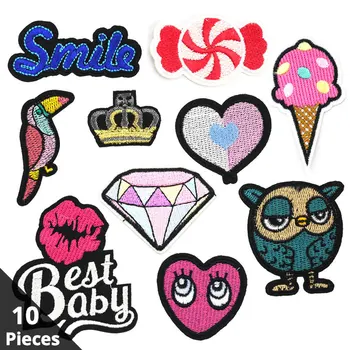

Bird Heart Embroidered Iron on Clothes Patches for Clothing Applique Badge Children Letter Patch Sticker Girl Sewing Accessories