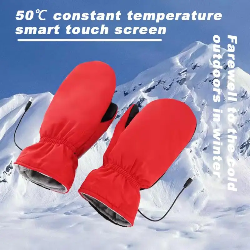 Gants chauffants double face imperméables pour enfants, mitaines chaudes,  chargement USB, sports de plein air, ski, équitation, randonnée, camping,  hiver - AliExpress