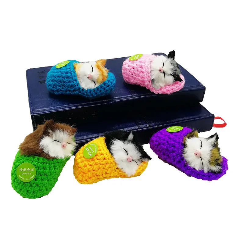 

Cross Border Hot Sales New Style Model Slipper Sleeping Cat Cute Will Call Plush Toys Handbag Pendant Keychain
