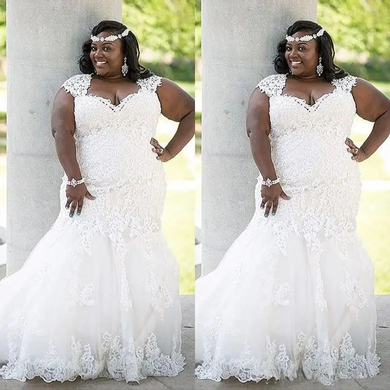 

Stunning African Lace Wedding Dress Plus Size Country Elegant Mermaid Sexy Bridal Gowns Bride Dress