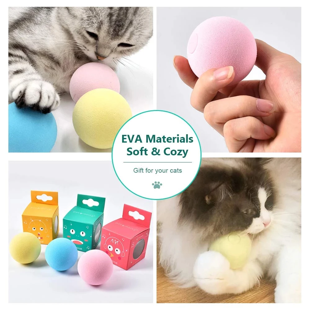 Smart Cat Toys Interactive Ball Catnip Cat Training Toy New Gravity Smart Touch Sounding Pet Toys Squeak Toys Ball