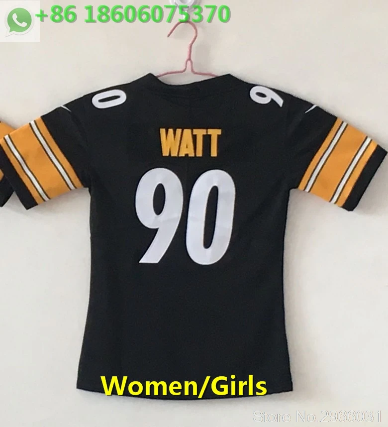 A+++ качество для женщин ben roethlisberger 7 Le'Veon Bell 26 Antonio коричневый 84 T.J. Ватт 90 Джерси Питтсбург - Цвет: for women