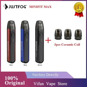 

Newest Original JUSTFOG Minifit Max Pod Vape Kit with 650mAh Battery &1.5ml Pod 1.6ohm Coil E-cig Vape kit vs drag x pod kit