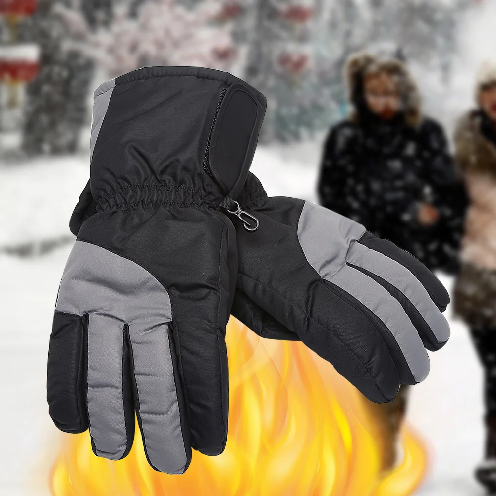 Катание на коньках езда на батарейках защита от снега скалолазание лыжные перчатки зима пять пальцев Электрический нагрев Регулируемый утолщенный