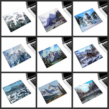 

XGZ Promotional Mouse Pad Snow Mountain Scenery Animal Wolf Office Computer Desk Mat Rubber Non-slip Custom Personality Coasters