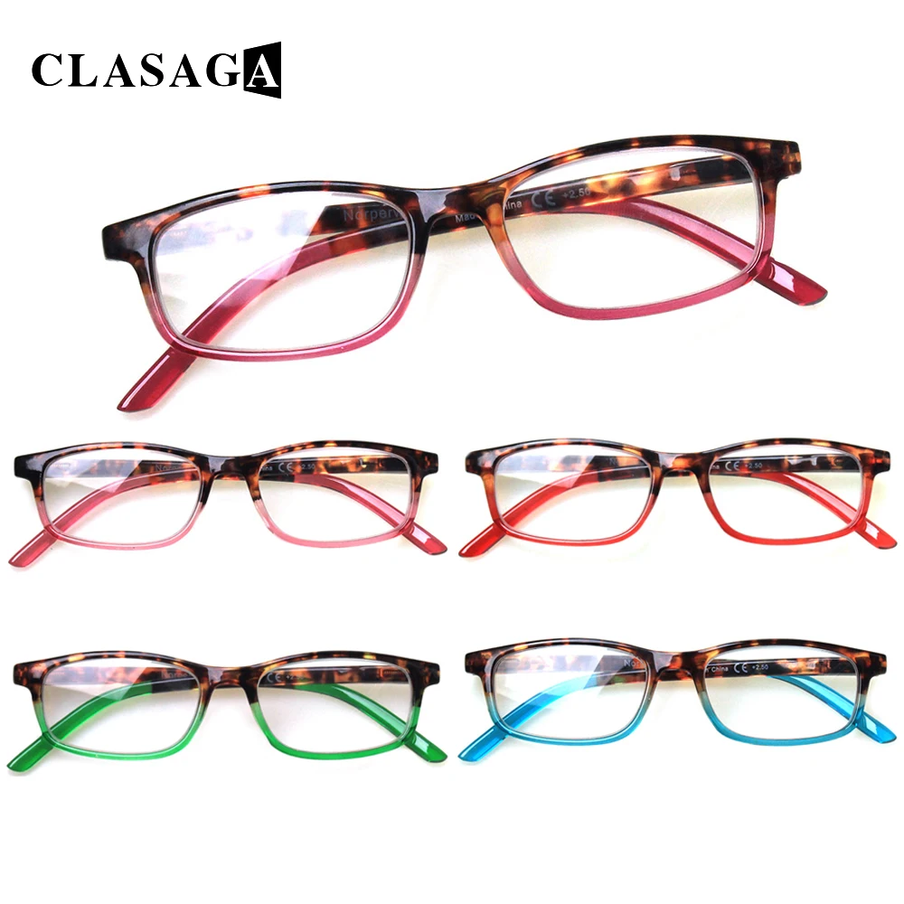 

CLASAGA 4 Pack Spring Hinges Reading Gasses Men and Women Light and Comfortable HD Reader Eyewear Diopter +1.0+2.0+3.0+4.0+6.0