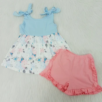 

Toddler Baby Girl Clothes Summer Sashes Fultter Sleeve & Soild Short Pants 2PCS Little Girls Outfit Kids Clothing Sets
