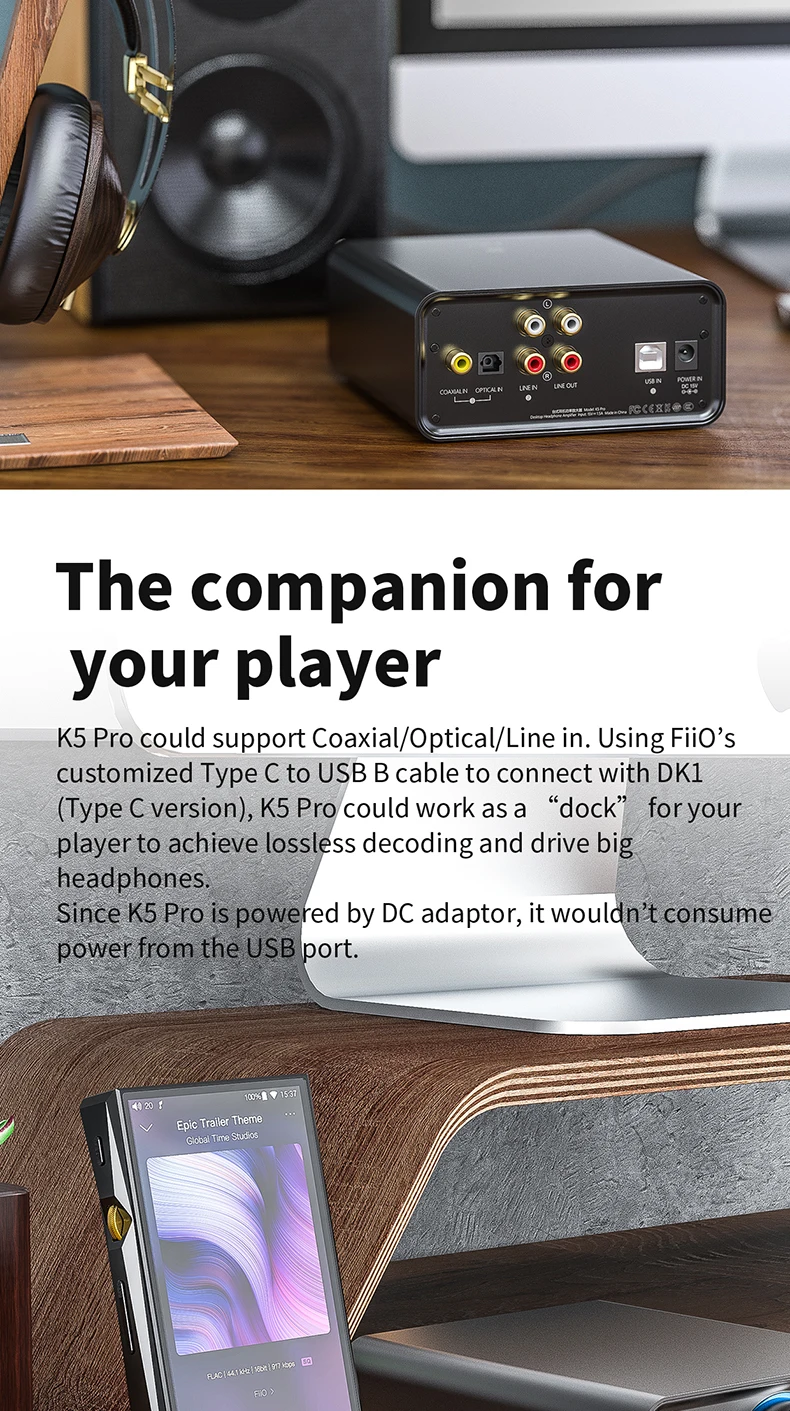 FiiO K5 Pro HiFi аудио усилитель AK4493EQ 768 к/32 бит DSD декодирование Deskstop AMP PCM DAC коаксиальный RCA вход, DAC