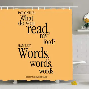 

Shower Curtain Set with Hooks 66x72 Polonius Words What Shakespeare Do You Play Book Read Literacy William My Hamlet