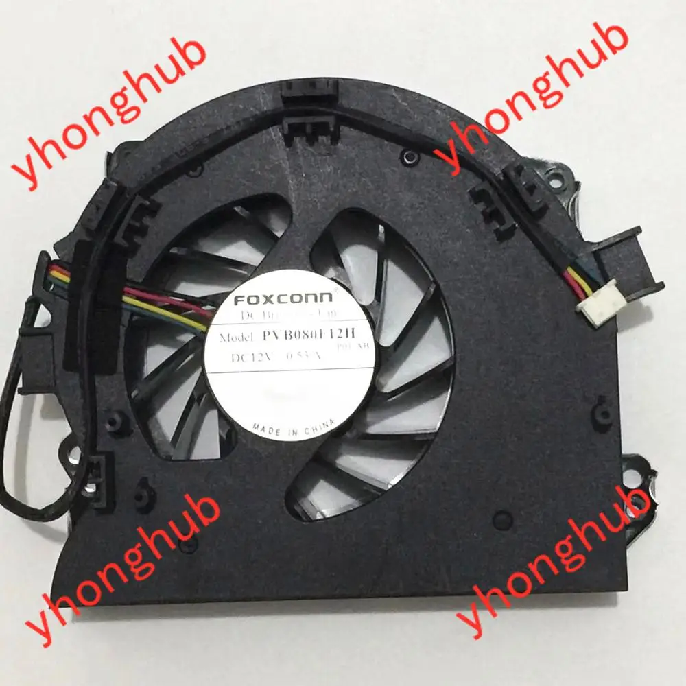 

Foxconn PVB080F12H -P01-AB P00-AB DC 12V 0.53A 4-wire Server Cooling Fan