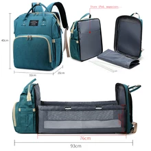 Diaper-Bag Maternity-Backpack Travel Baby 2-In-1 Portable for Mom Mummy-Bag Newborn-Crib