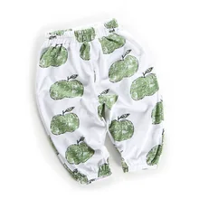 Летние новые стильные детские клетчатые Капри с рисунком яблока, Капри-шаровары для мальчиков и девочек