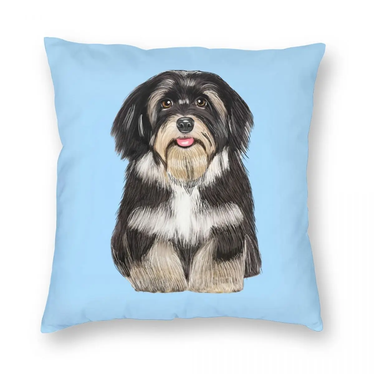 

Havanese Dog Digital Painting Art Portrait Pillowcase Polyester Linen Velvet Zip Decor Throw Pillow Case Sofa Seater Cushion