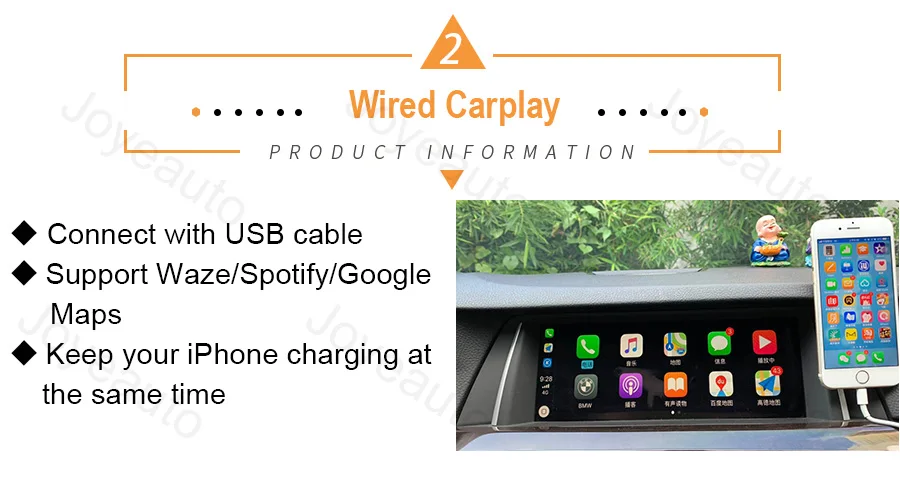 Excellent Joyeauto WIFI Wireless Apple Carplay Car Play for BMW CIC 1 3 5 6 7 Series E81 F60 E90 F07 Android Mirror Support Rear Front CM 4