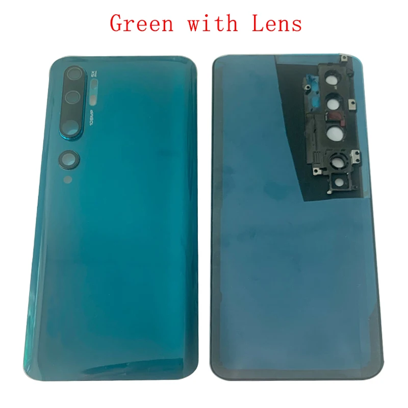 Battery Cover Back Glass Panel Rear Door Housing Case For Xiaomi Mi Note 10 Note 10 Pro Back Battery Cover with Camera Lens