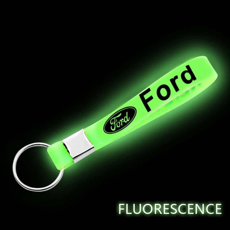 

1pcs Luminous Silicone Car Keychain Car Badge Key Ring for Fords Mk2 Mk3 Mk4 Mk5 Mk7 Fiesta FOCUS 2 3 4 5 Car Accessories