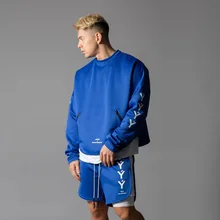 LYFT New Spring and Autumn Men's Sports Long-sleeved Training Gym Fitness Outdoor Running Top Men's Fashion Casual Blue Sweater